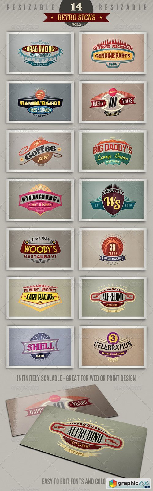 14 Retro Signs or Banners Vol.2