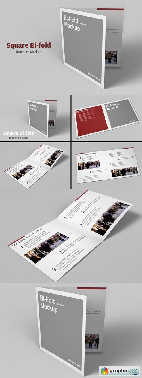 Square Bi-fold Brochure Mockup