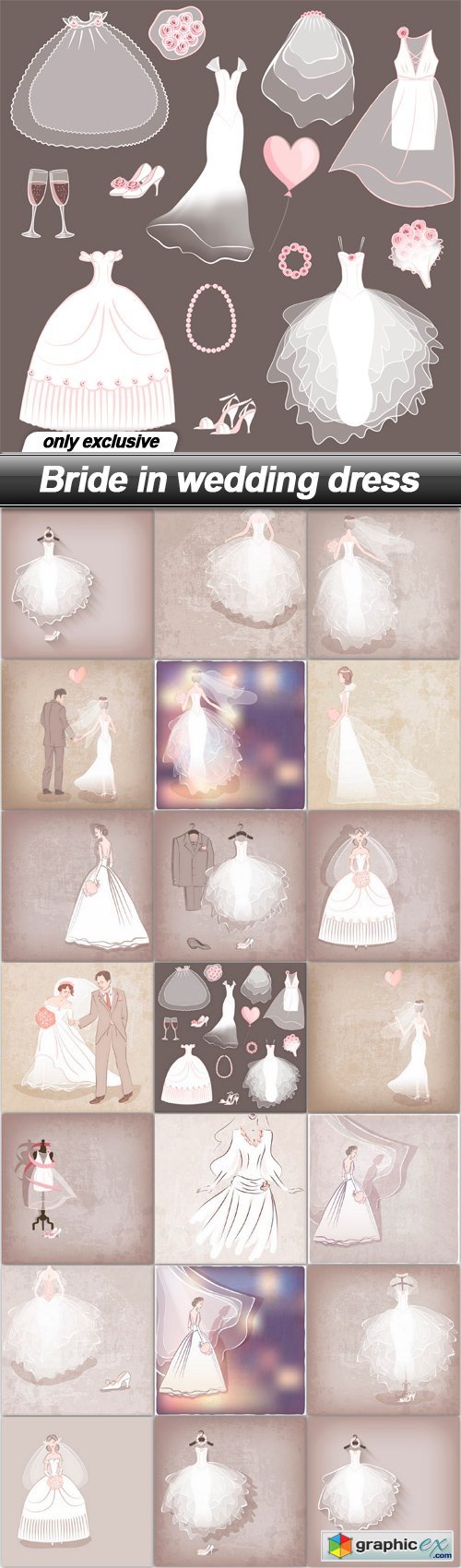 Bride in wedding dress - 20 EPS