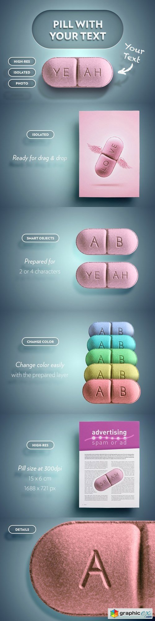 Pill with your text
