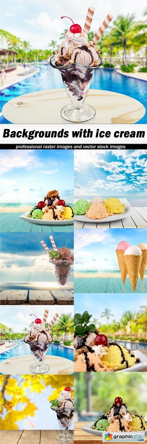 Backgrounds with ice cream-8xJPEGs