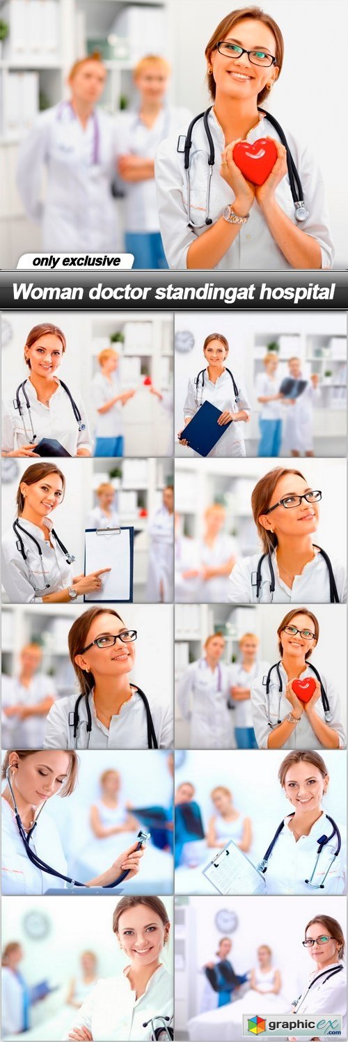 Woman doctor standingat hospital - 10 UHQ JPEG