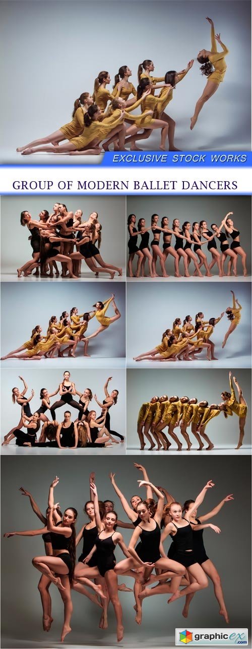 Group of modern ballet dancers 7X JPEG