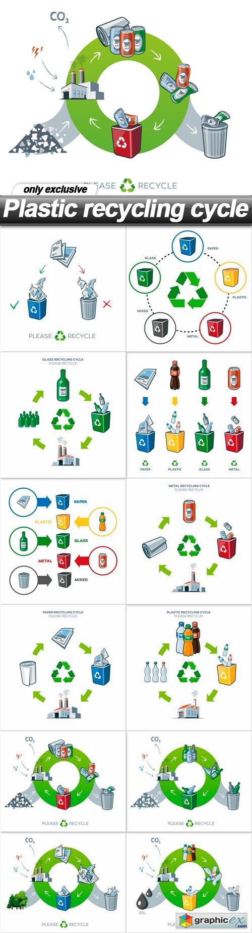 Plastic recycling cycle - 12 EPS