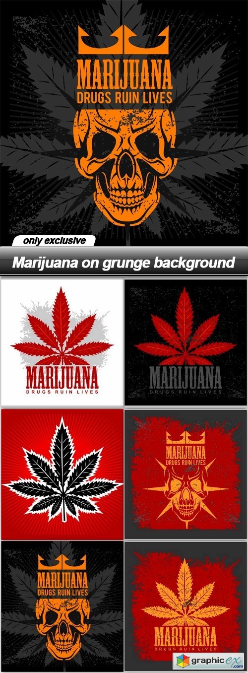 Marijuana on grunge background - 6 EPS