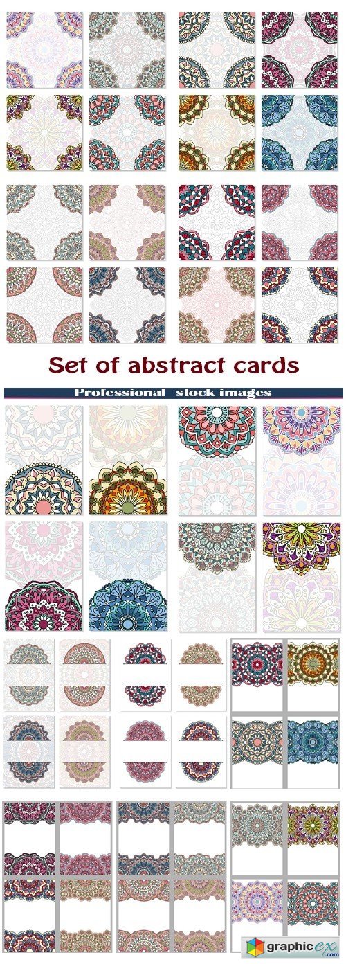 Set of abstract cards
