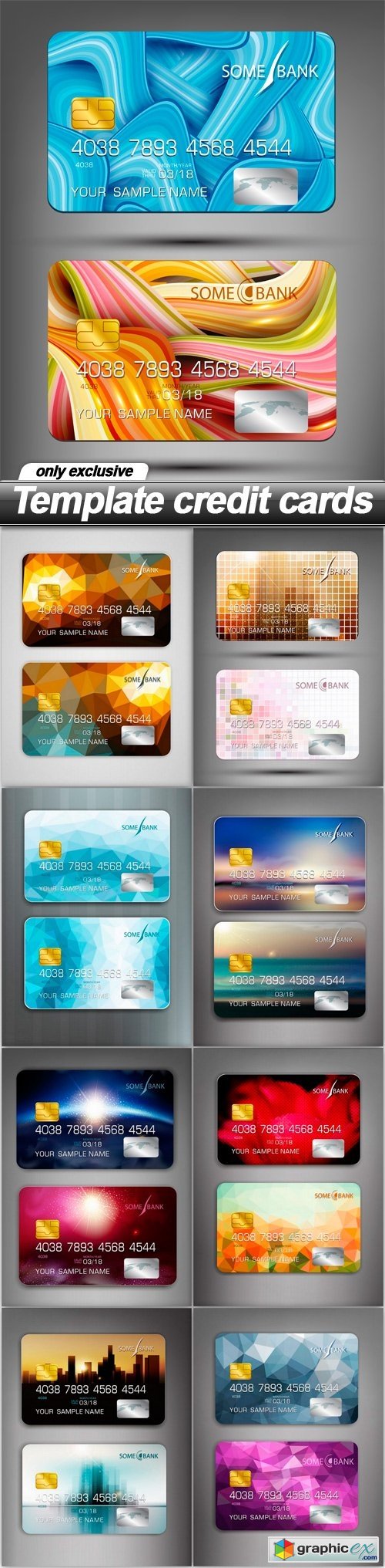 Template credit cards - 9 EPS