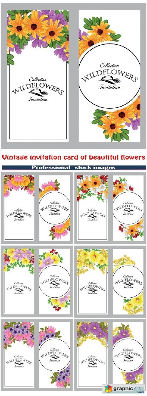 Invitation card of beautiful flowers