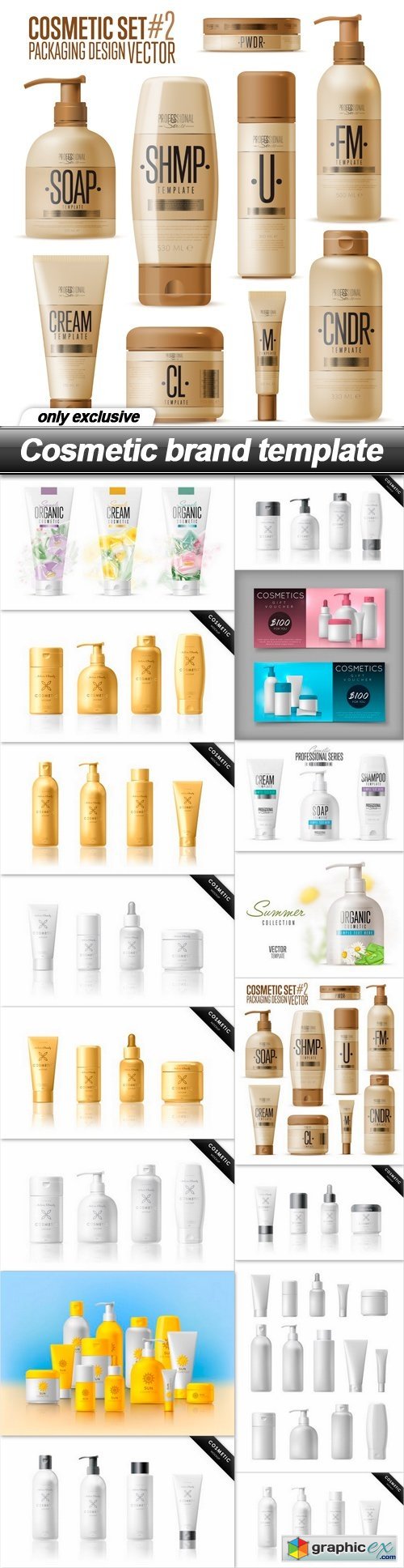 Cosmetic brand template - 16 EPS