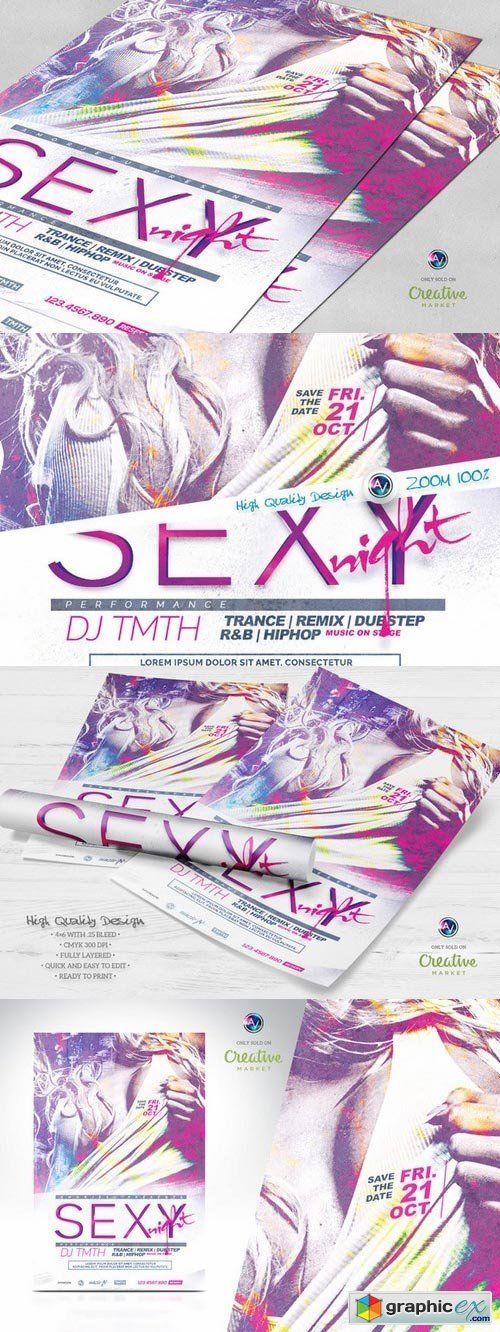 Sexy Night Flyer Template 341019
