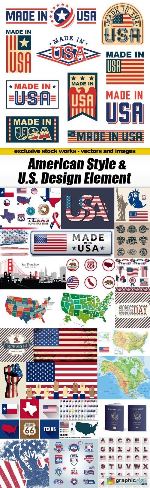 American Style & U.S. Design Elements - 25xEPS