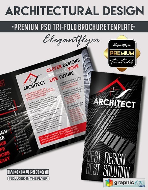 Architectural Design  Premium Tri-Fold PSD Brochure Template