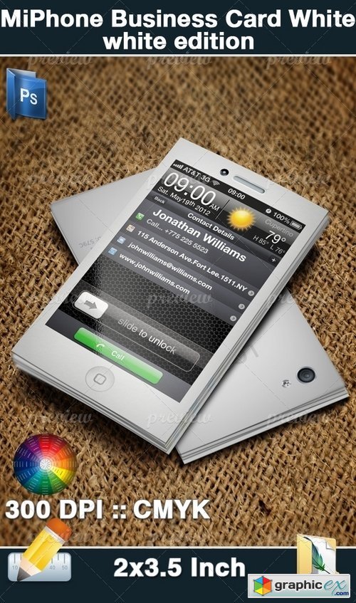 Miphone Business Card White Edition 1345
