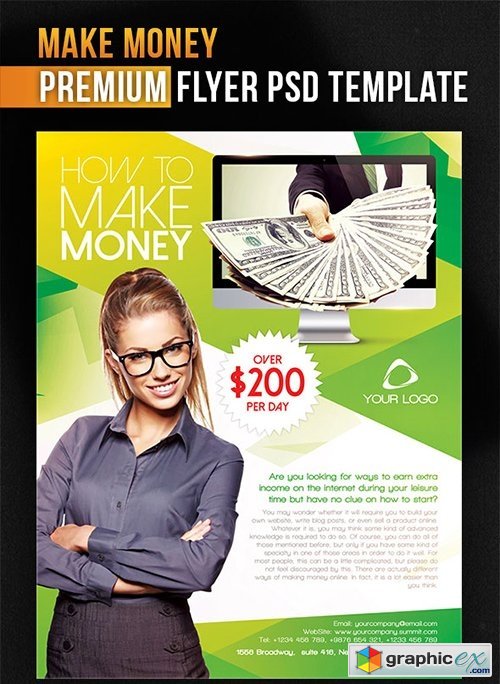 Make Money  Flyer PSD Template + Facebook Cover