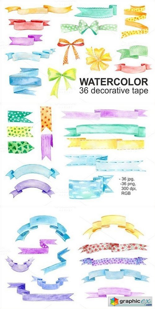 watercolor decorative tape
