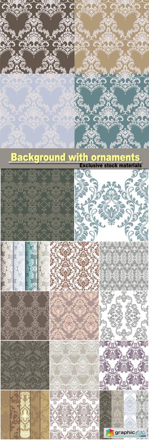 Background with ornaments, vintage seamless texture
