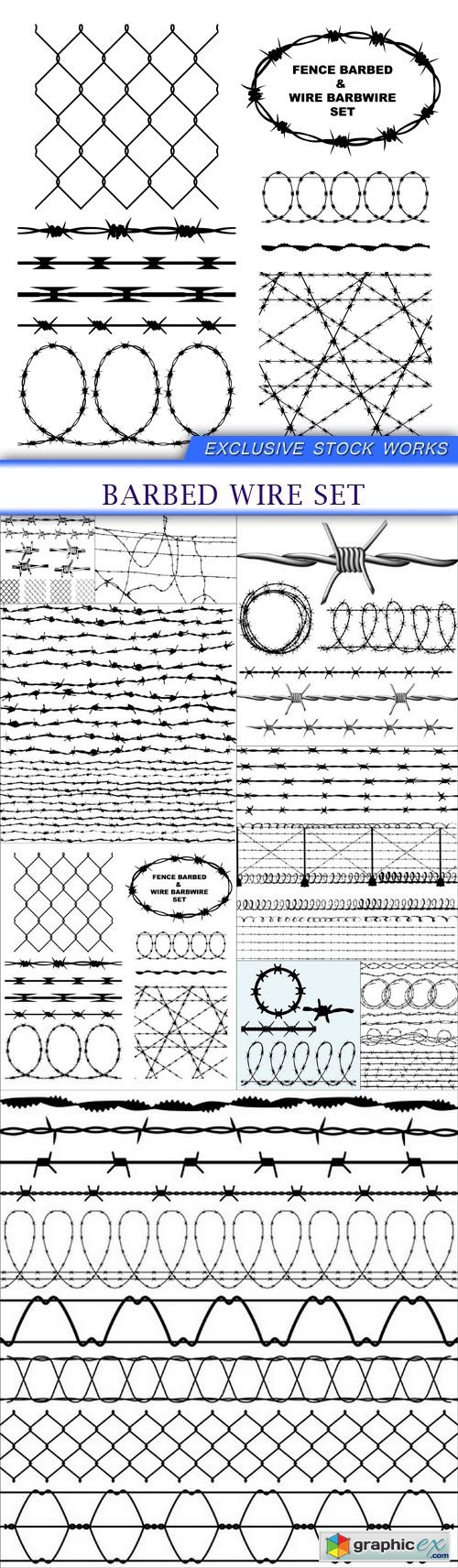 Barbed wire set 9X EPS