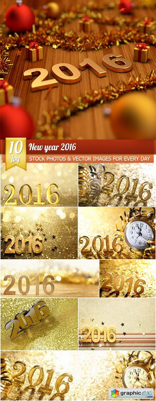 New year 2016, 10 x UHQ JPEG