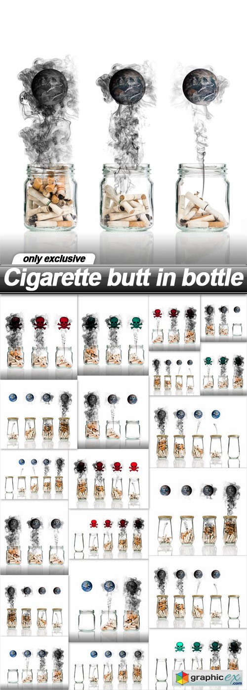 Cigarette butt in bottle - 20 UHQ JPEG