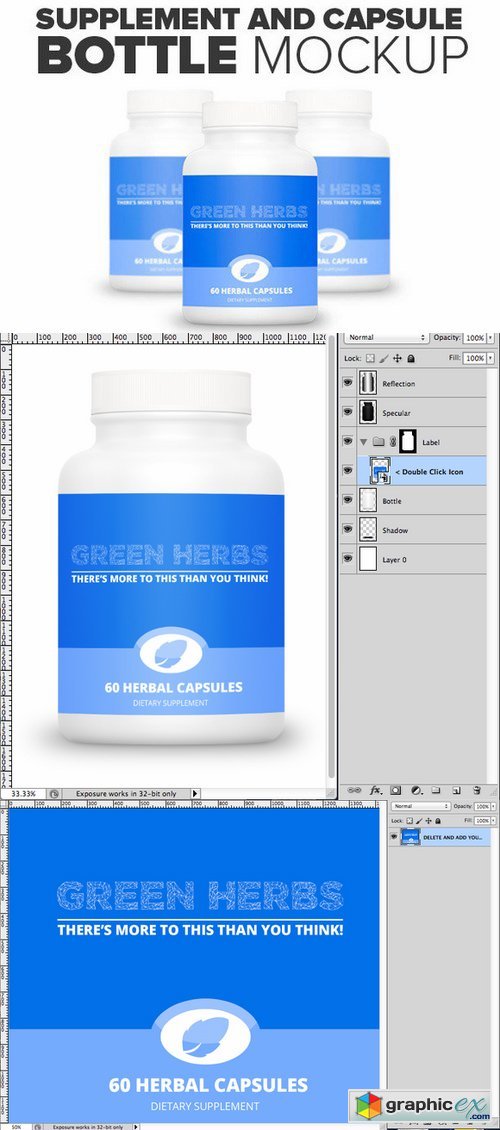 Supplement And Capsule Bottle Mockup