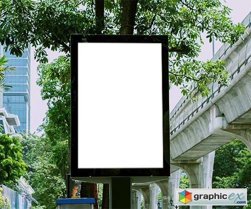 PSD Mockup For Advertisement - Road Side Poster