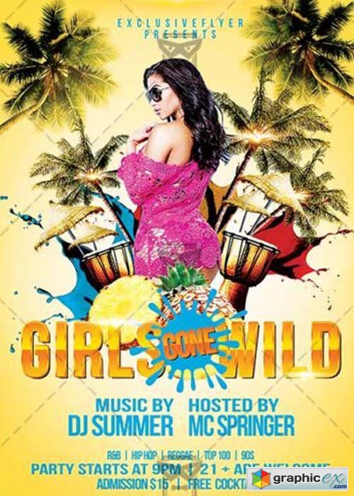 Girls Gone Wild Club and Party Flyer PSD Template
