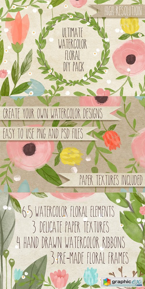 Ultimate Watercolor Floral DIY Pack