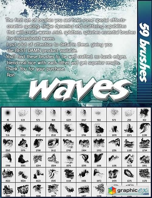 Ron's Waves Photoshop Brushes