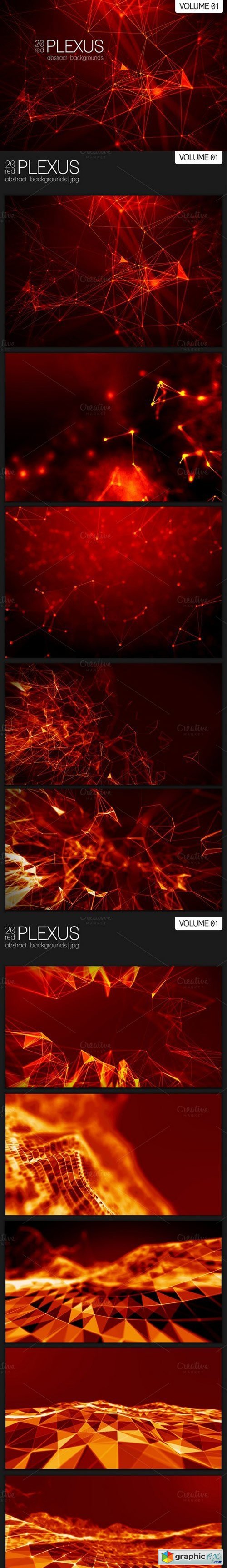 20 Red Abstract Plexus Backgrounds