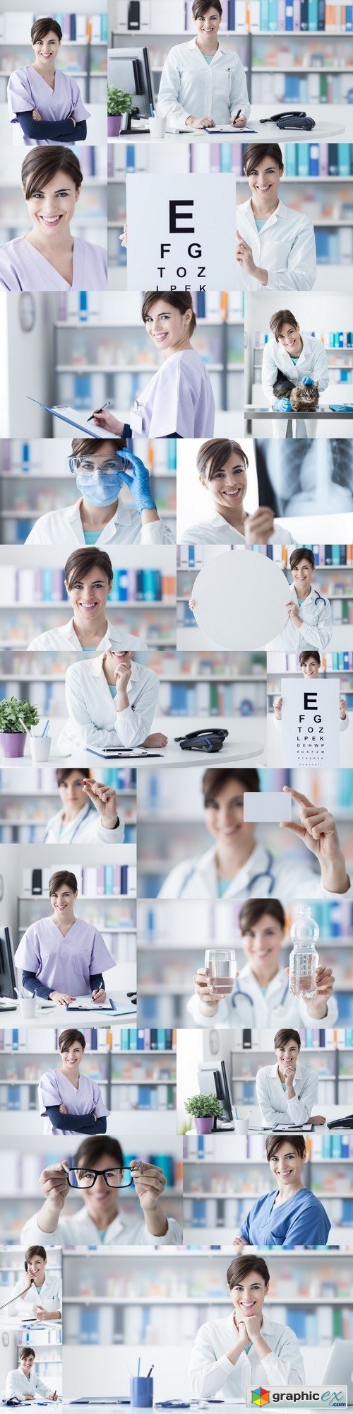 Doctor working at office desk