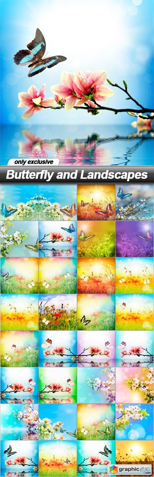 Butterfly and Landscapes - 32 UHQ JPEG