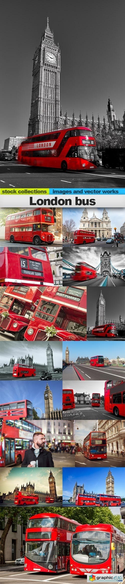 London bus, 15 x UHQ JPEG
