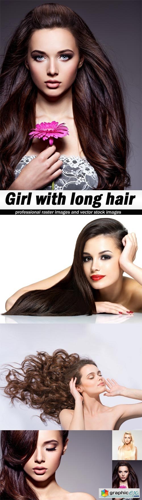 Girl with long hair-5xJPEGs