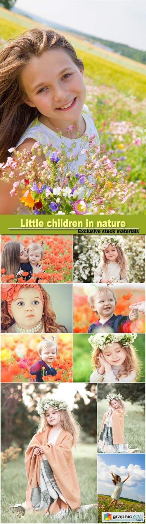 Little children in nature, family