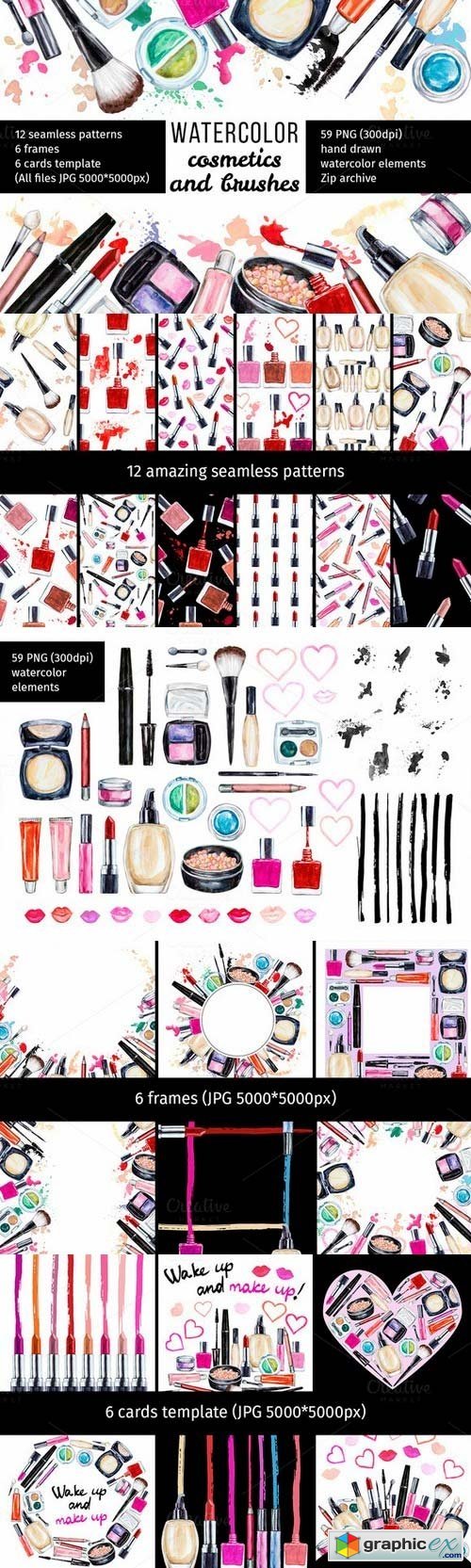 Watercolor cosmetic collection