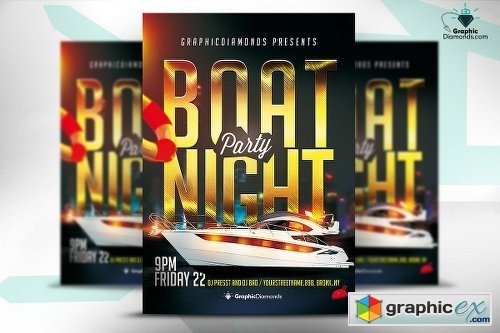 Boat Party Flyer PSD