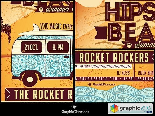 Hipster Beach Summer Flyer