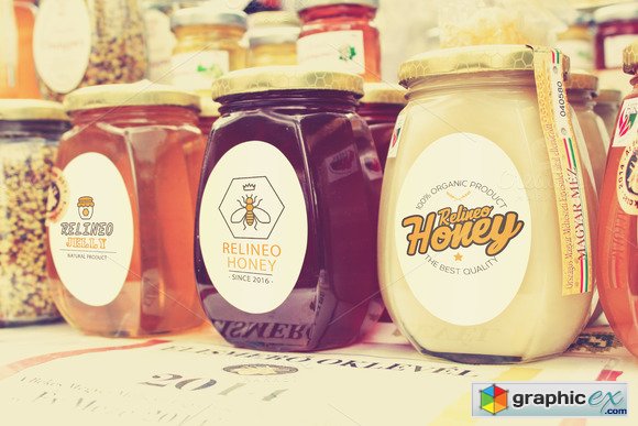 Honey Bottle Label Mock-up