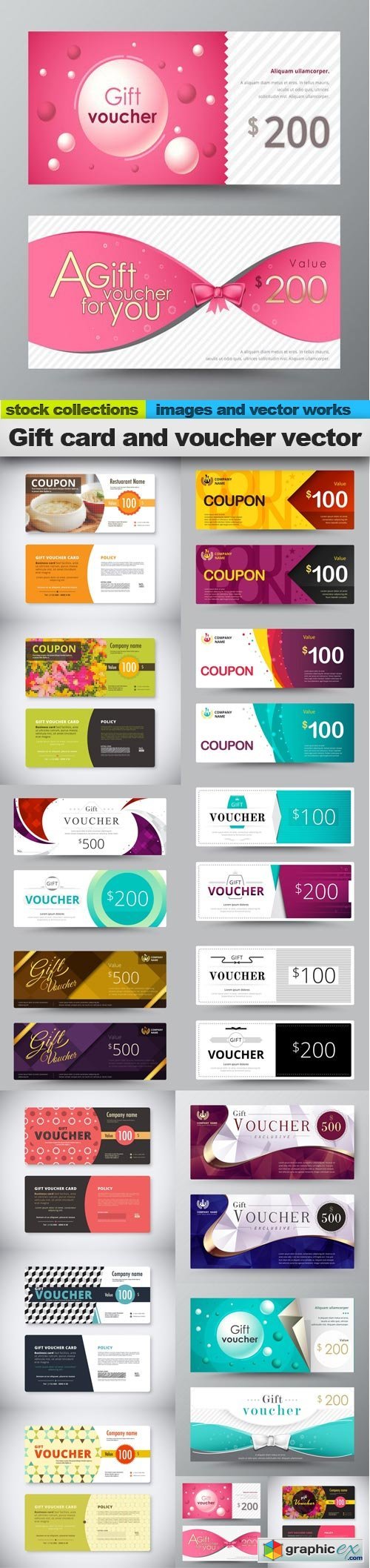 Gift card and voucher vector