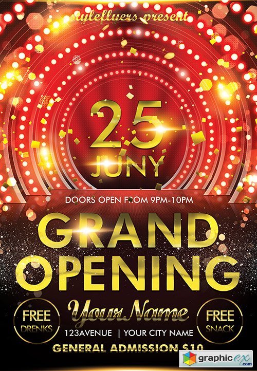 Grand Opening PSD Flyer Template 2 + Facebook Cover