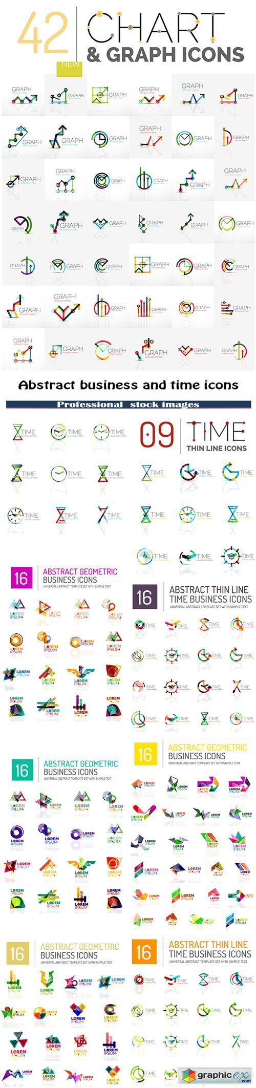 Abstract business and time icons