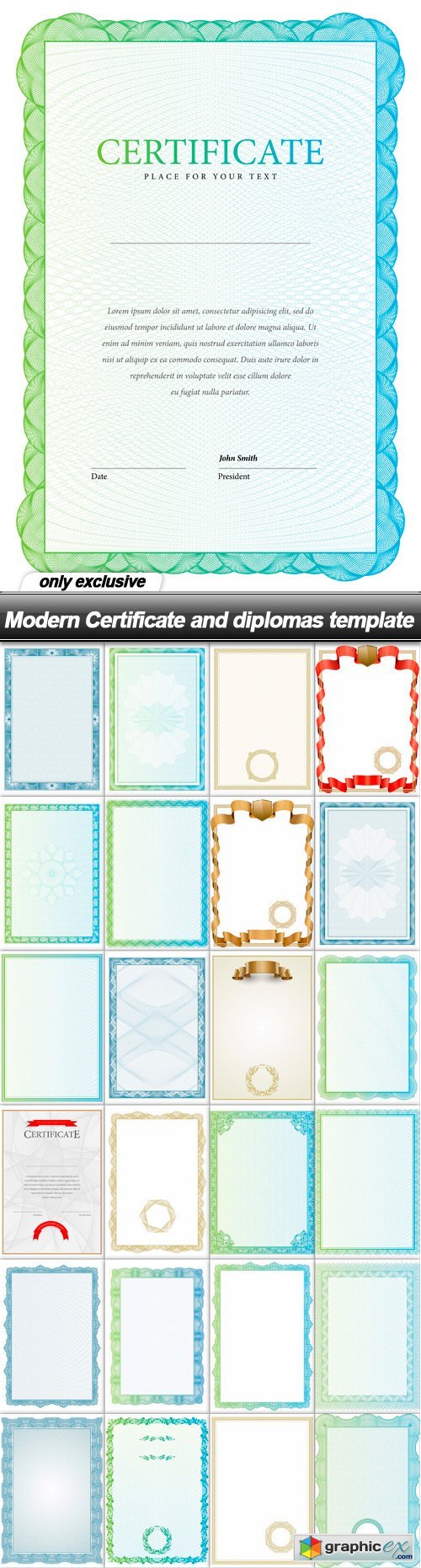 Modern Certificate and diplomas template - 25 EPS