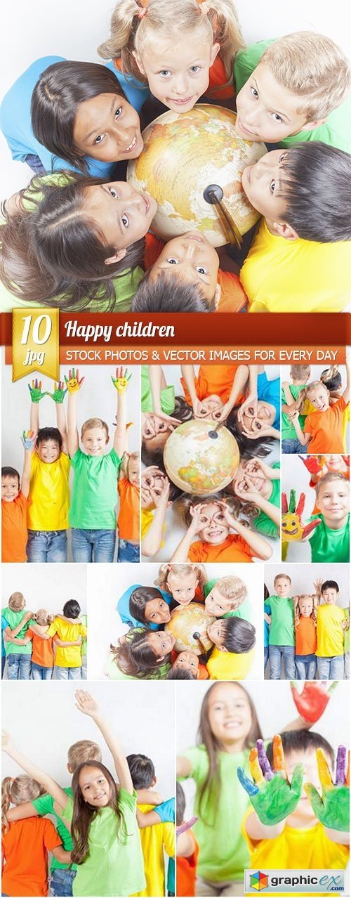 Happy children, 10 x UHQ JPEG