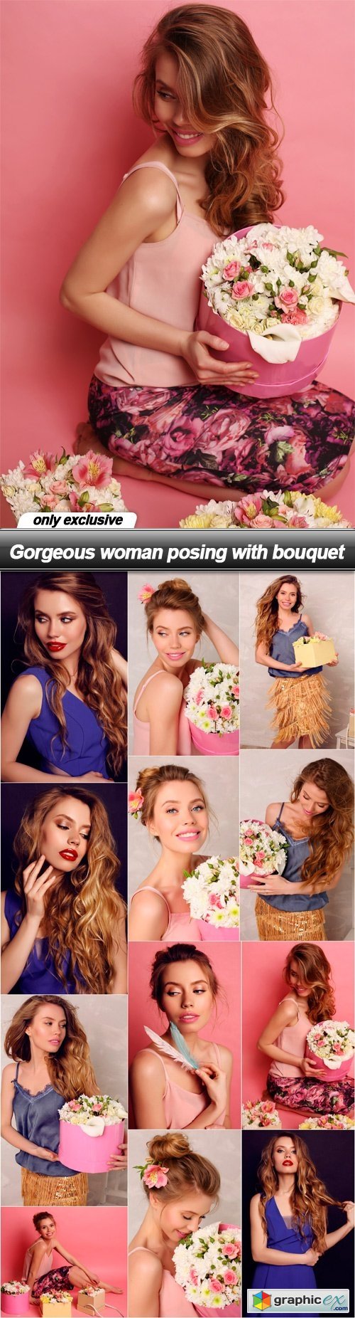 Gorgeous woman posing with bouquet - 12 UHQ JPEG