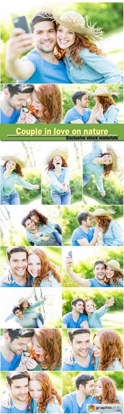 Couple in love on nature