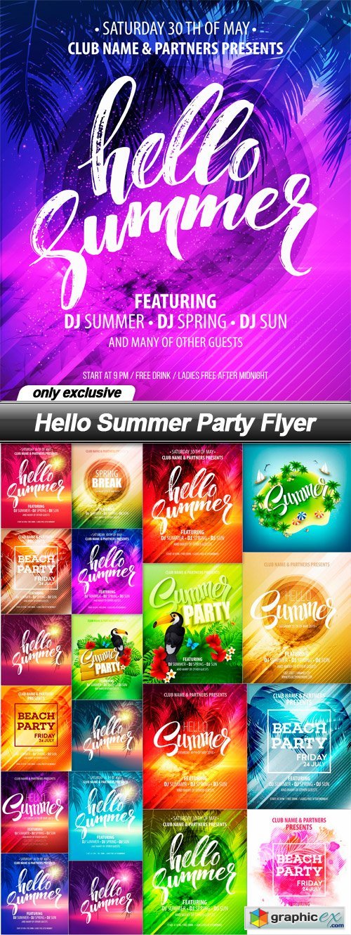 Hello Summer Party Flyer - 20 EPS