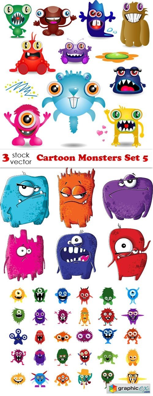 Cartoon Monsters Set 5