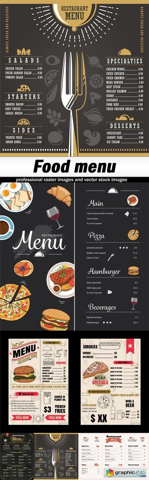 Food menu-5xEPS