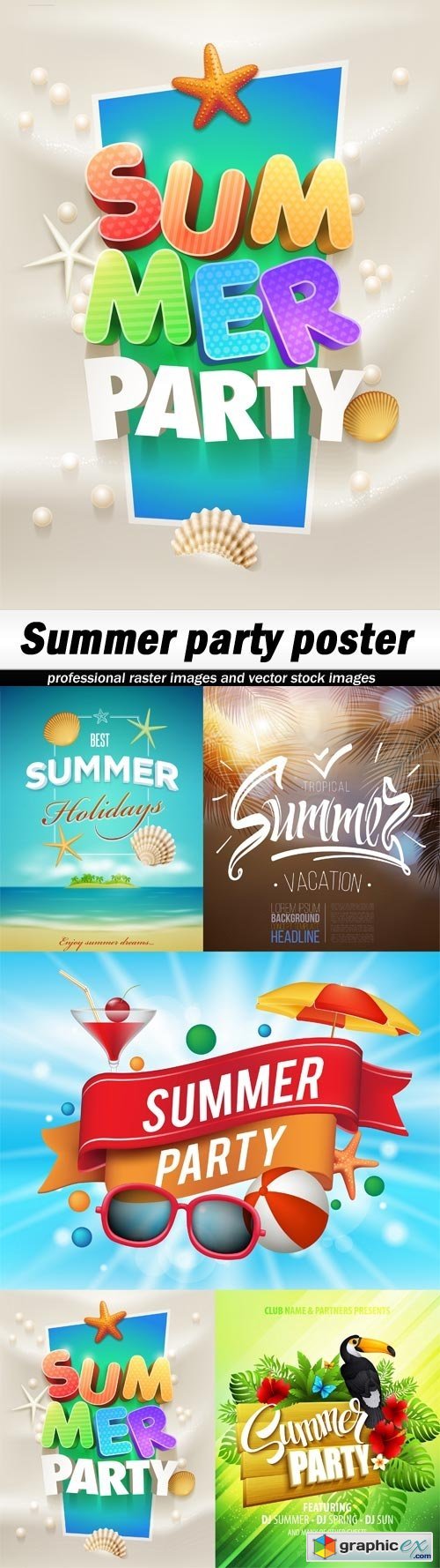 Summer party poster-5xEPS