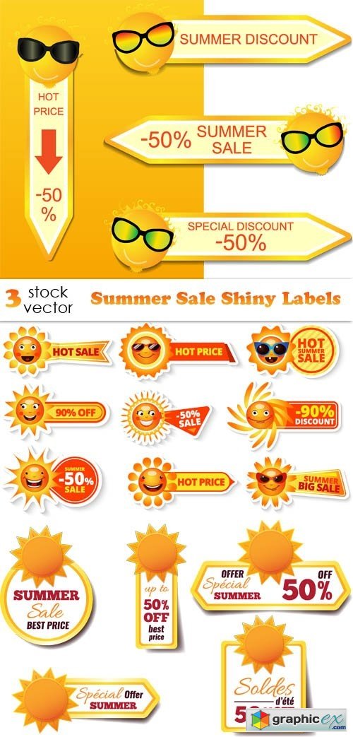Summer Sale Shiny Labels